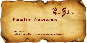 Mendler Zsuzsanna névjegykártya